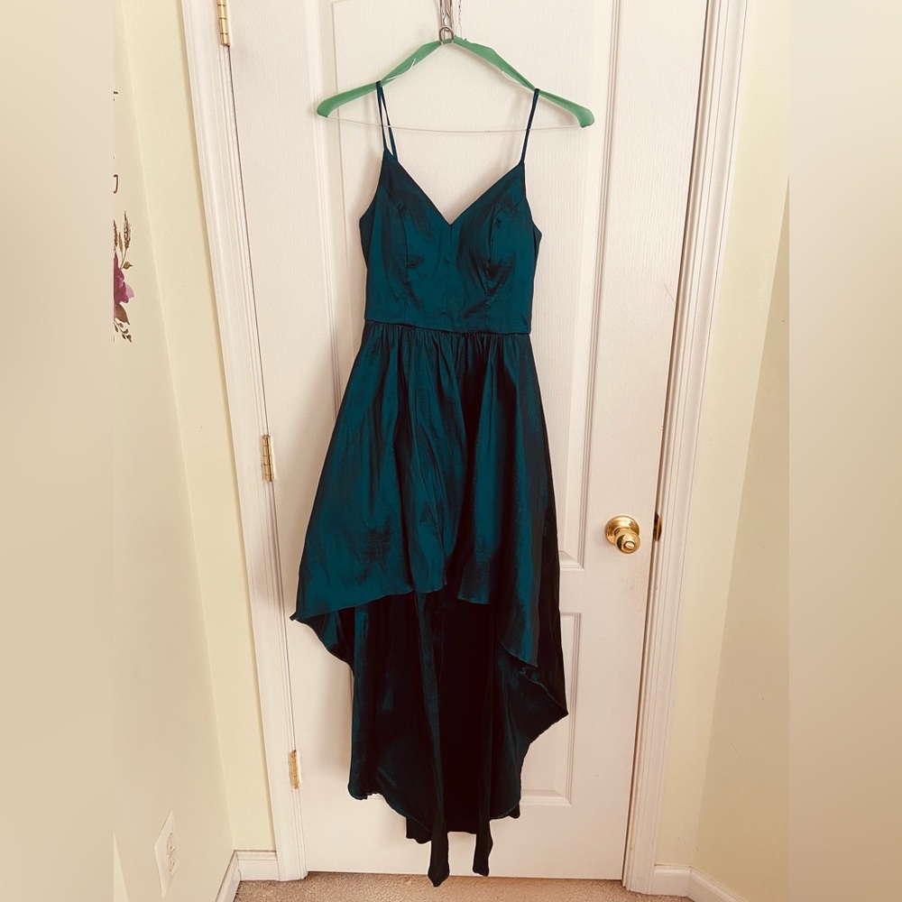 High low emerald dress
